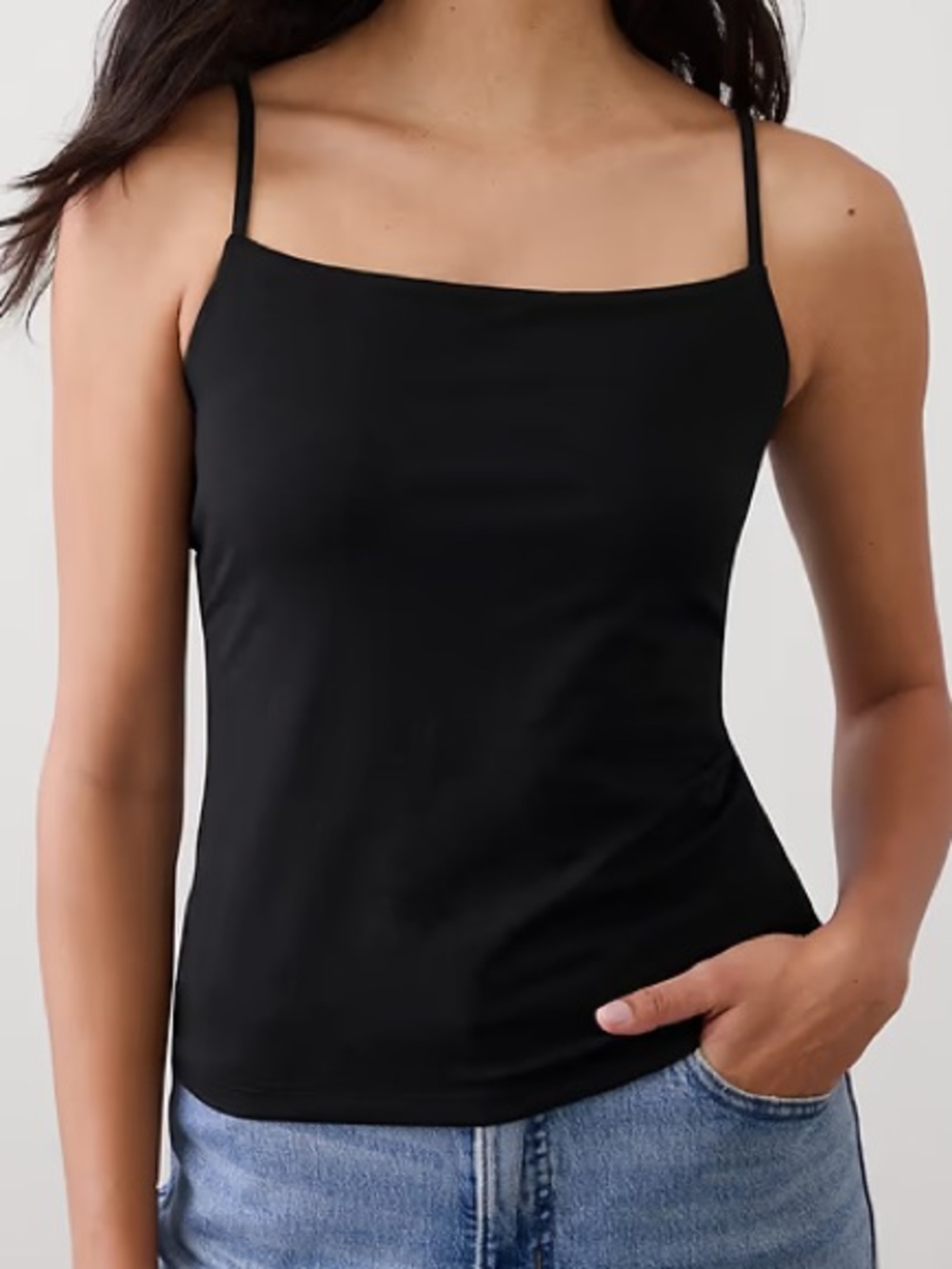 NEW Banana Republic black spaghetti strap adjustable cami. Sz. L